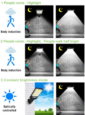 Outdoor Solar Lights Led Street Light PIR Motion Sensor with