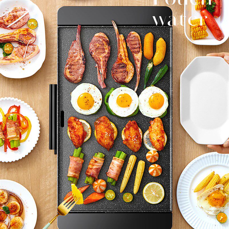 电烤盘烧烤炉家用无烟铁板烧不粘烤架韩式室内多R功能烤肉锅烤肉