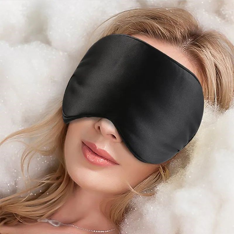 Masker Tidur Sutra Alami 3D Penutup Mata Portabel Penutup Ma