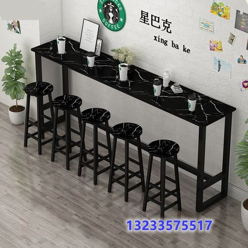 吧台桌靠窗桌家用阳台高脚桌奶茶店酒吧桌椅组合长条桌靠墙窄桌子