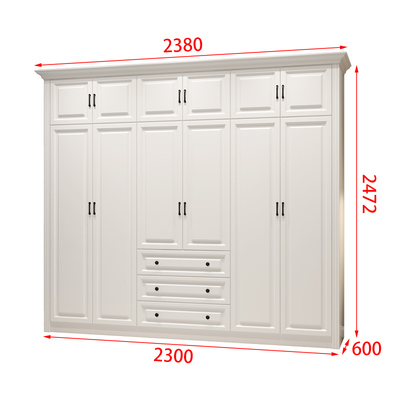 欧式衣柜家用卧室整体组装实木主卧衣柜定制平开门成人衣帽间衣橱