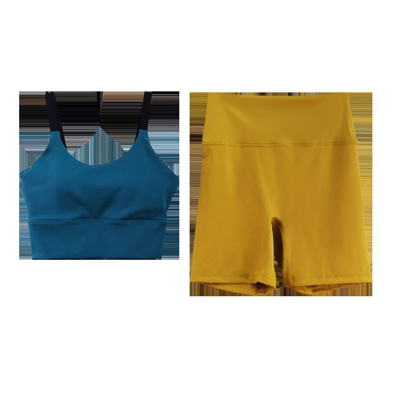 瑜伽服套装女夏季晨跑2021新款运动健身时尚薄款文胸跑步套装