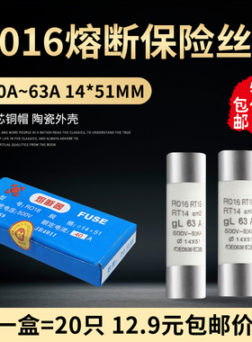 R016陶瓷保险丝管14x51 gL63A40A32A20A RT19 RT18熔断器熔芯500V