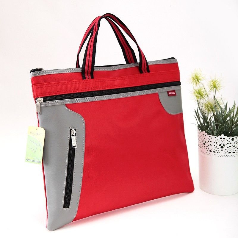 德仕高 文件袋帆布包a4手提袋资料档案收M纳袋商务拉链多层办公包