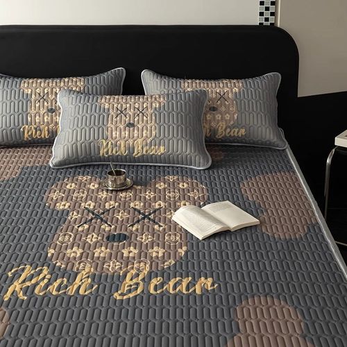 乳胶冰丝凉席床笠款三件套夏季卡通空调软席加厚床单可水洗床垫