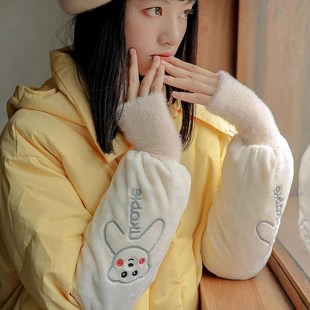加长加厚套袖 袖 冬季 女暖手套二合一体2024新款 套羽绒服防脏污护袖