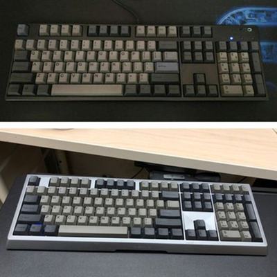 推荐Dolch Black Gray Mixed Thick PBT 108 Keycaps OEM Cherry