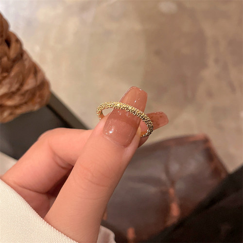 小众高货素圈蝴蝶戒指女设计小众简约冷淡风开口可调节食指戒时尚