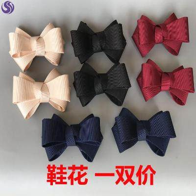 皮鞋上的装饰扣花女鞋子上的装饰品蝴蝶结百搭拖鞋凉鞋花鞋头配件