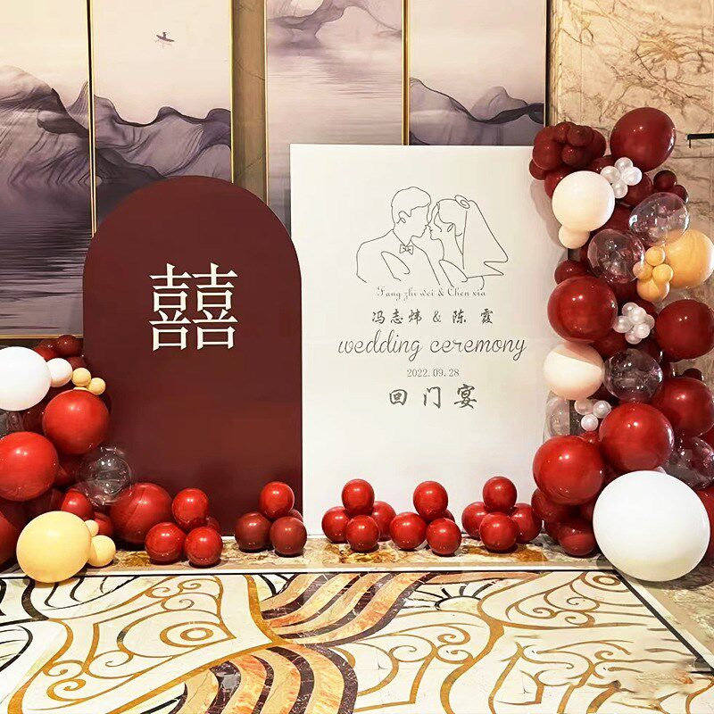吾家有喜出阁宴背景l板回门宴结婚宴背景墙布置kt板气球订婚装饰