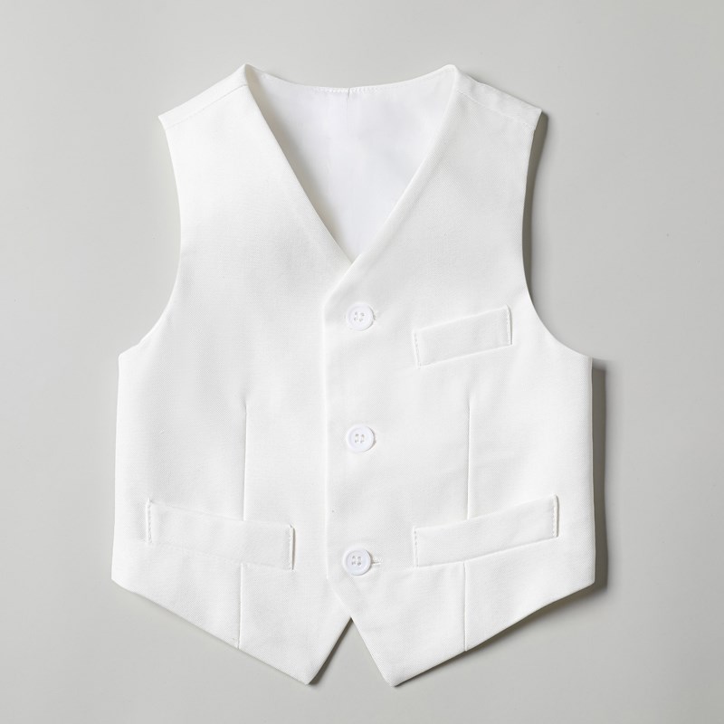 儿童礼服马甲男童西装西服背心花童演出黑色纯色休闲马甲韩版修身