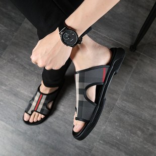 拖鞋男士2023新款夏季室外休闲沙滩网红凉鞋两用潮流外穿人字凉拖