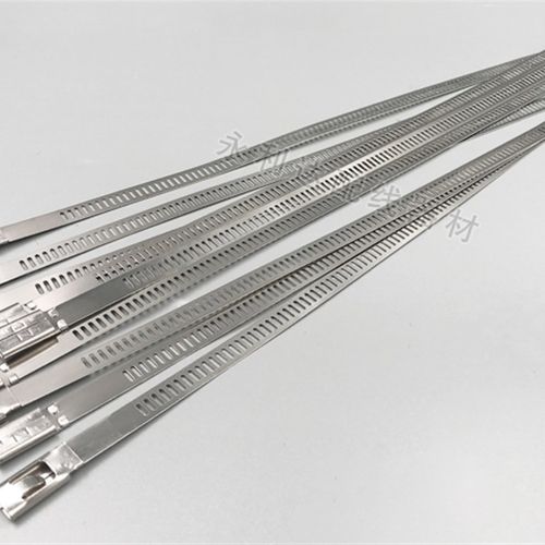 304卡扣不锈钢船用金属扎带7*500mm交通电缆捆绑户外扎带100条