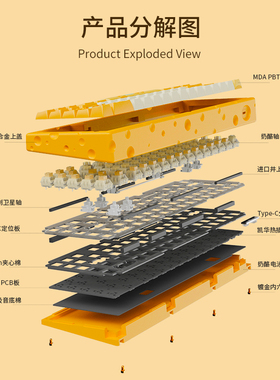 黑爵AC067奶酪客制化机械键盘电脑游戏热插I拔Gasket有线铝坨坨RG