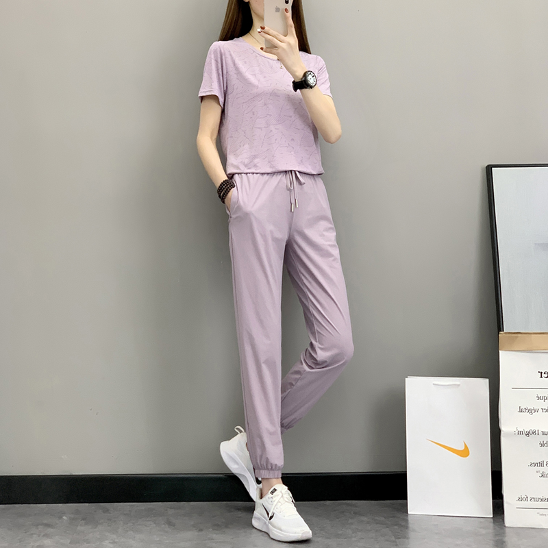 冰丝速干裤女夏季超薄弹力九分裤户外运动裤跑步健身徒Z步服登山