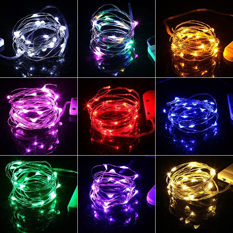 新品1PC 2/5/10M Copper Wire LED String lights Holiday lighti