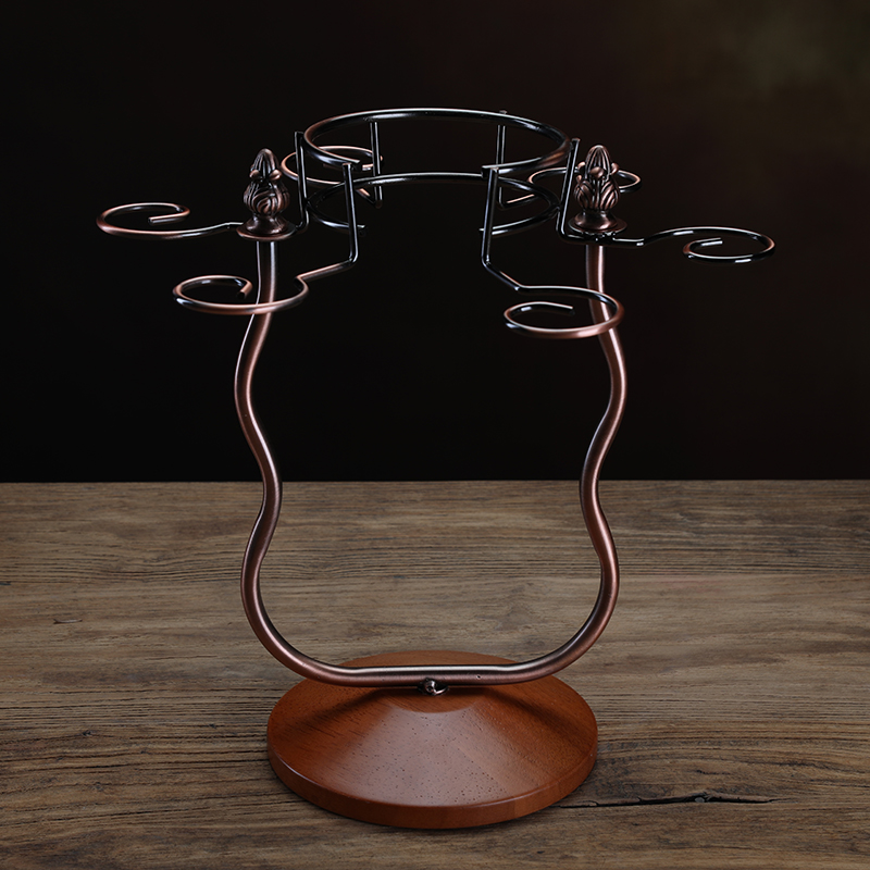 欧式实木红酒架摆件创意家用高脚杯架子悬挂倒挂红酒杯架葡萄装饰