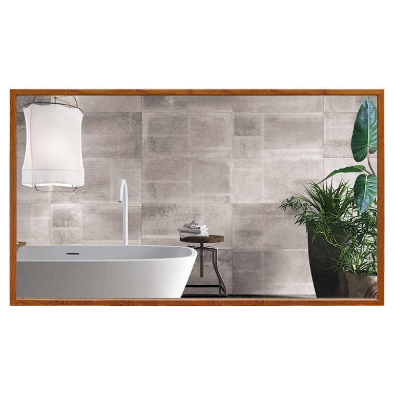 美式橡木浴室镜挂墙洗手间镜洗漱台厕所欧式卫生间镜子壁挂梳妆镜,家装主材,浴室镜,淘宝优惠券,粉丝福利购,淘宝优惠卷