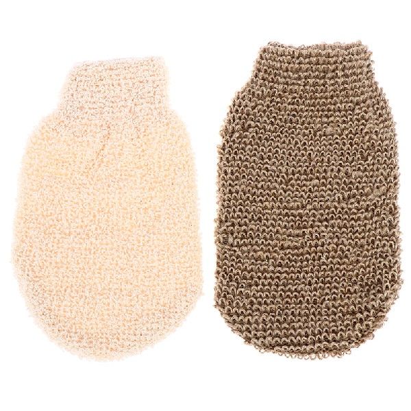 新品2 Pcs Peeling Exfoliating Gloves Shower Body Brush Finge