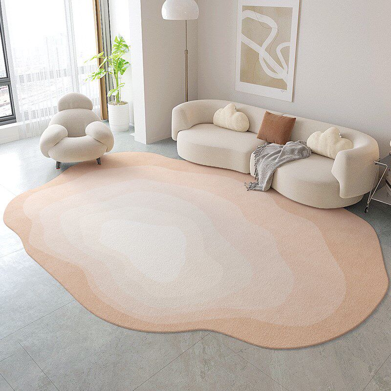 奶油风异形客厅地毯渐变色全铺仿羊绒地毯沙发茶几垫卧室床边毯