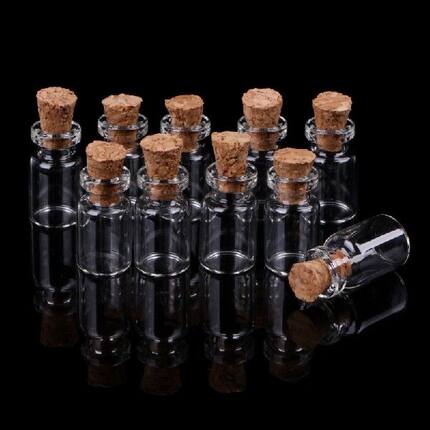 Hot Sale 10pcs 0.5mrL Mini Small Tiny Clear Cork Stopper