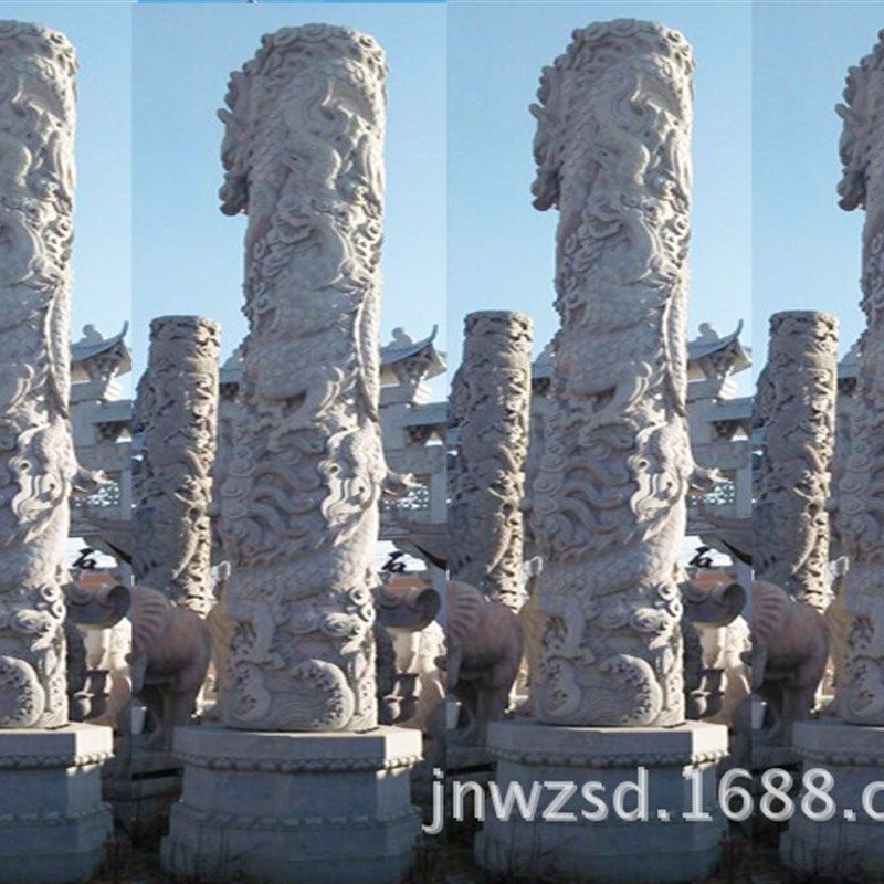 山东生产的e庭院石材柱子价格 别墅装修罗马柱哪里买 中式大门柱