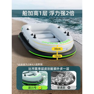 皮划艇充气船橡加厚冲锋舟钓鱼下网专用船折叠漂流气垫船小船修补
