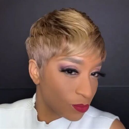 新品假发hair欧美假发女短发挑染时尚机制化纤头套Pixie Wigs
