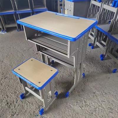 学校同款双柱双层中小学生课桌椅学校男孩女孩学习桌套装家用写字