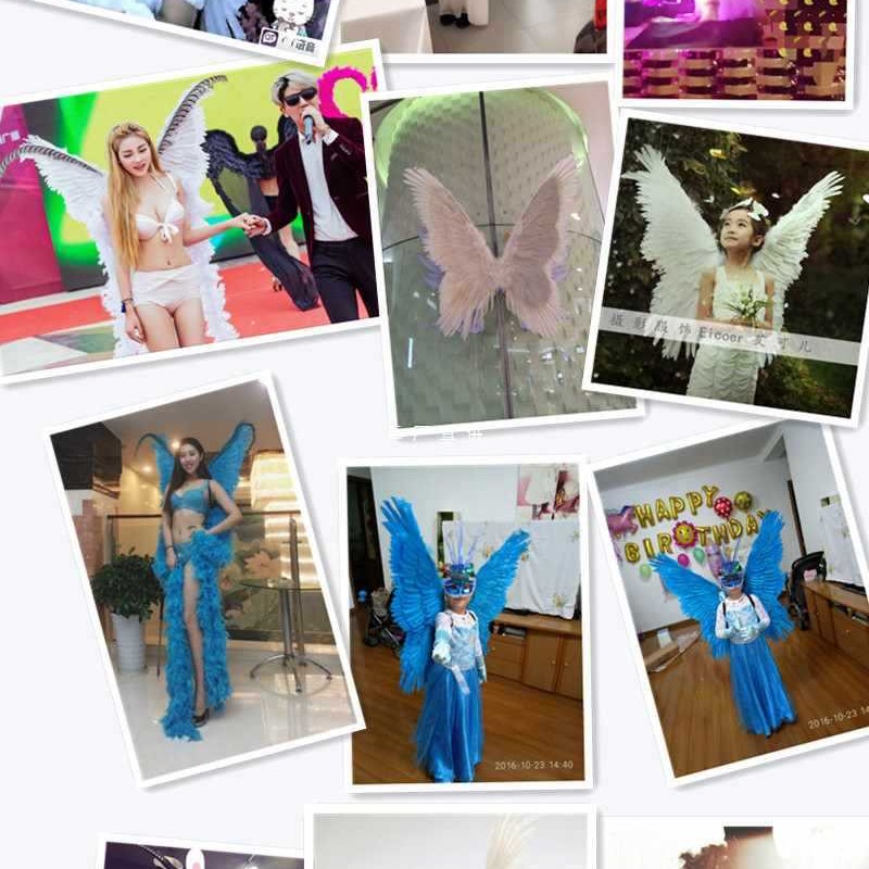 大号白色羽毛天使翅膀蝴蝶款婚纱C摄影道具仙女公主派对表演cos