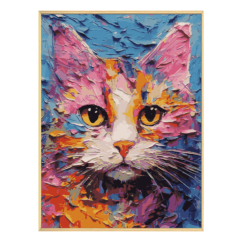 猫咪潮流艺术高级感数字油画diy填充涂色手工手绘丙烯油彩装饰画图片