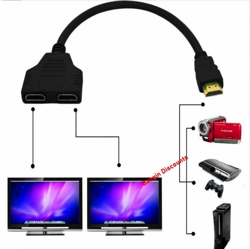 30cm HDMI Splitter 1 Inuput Male To 2 Output Female Port Cab