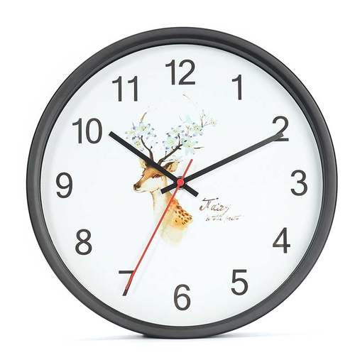 北欧简约时钟现代家庭静音挂钟客厅卧室时尚家居挂表金属石英钟圆