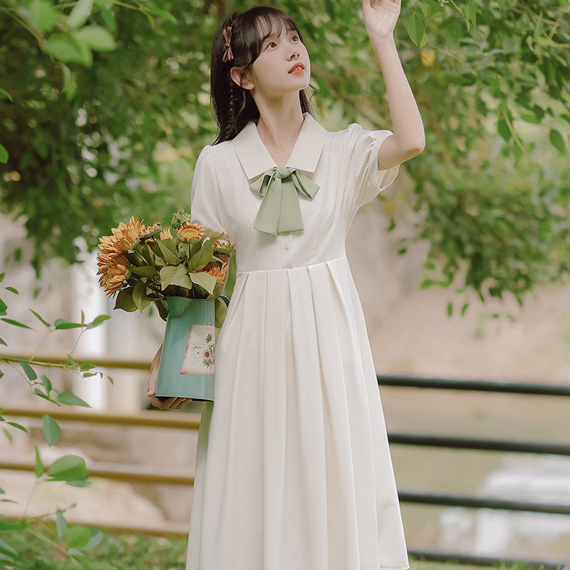 新品法式学院风衬衫裙面试r连衣裙学生夏季2022新款仙女气质超仙