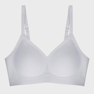 上托杯内衣女夏w果冻固定条大胸显小细肩带少女美背文胸新款