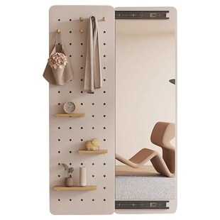 洞洞板穿衣镜一体卧室试衣镜玄关壁挂穿衣镜挂墙家用衣帽架镜子
