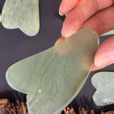 Facial-Roller-Massager Medicine Gua Sha Jade-Board Natural B