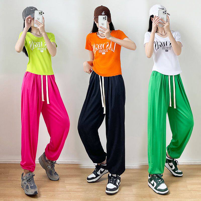 新款广场舞套装团体跳操形体基本功训练瑜伽舞蹈灯笼裤女