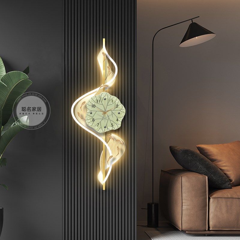 九鱼图客厅钟表装饰画电视格栅背景墙壁灯时钟挂墙高级感玄关挂画,家居饰品,钟表画/挂钟画,淘宝优惠券,粉丝福利购,淘宝优惠卷