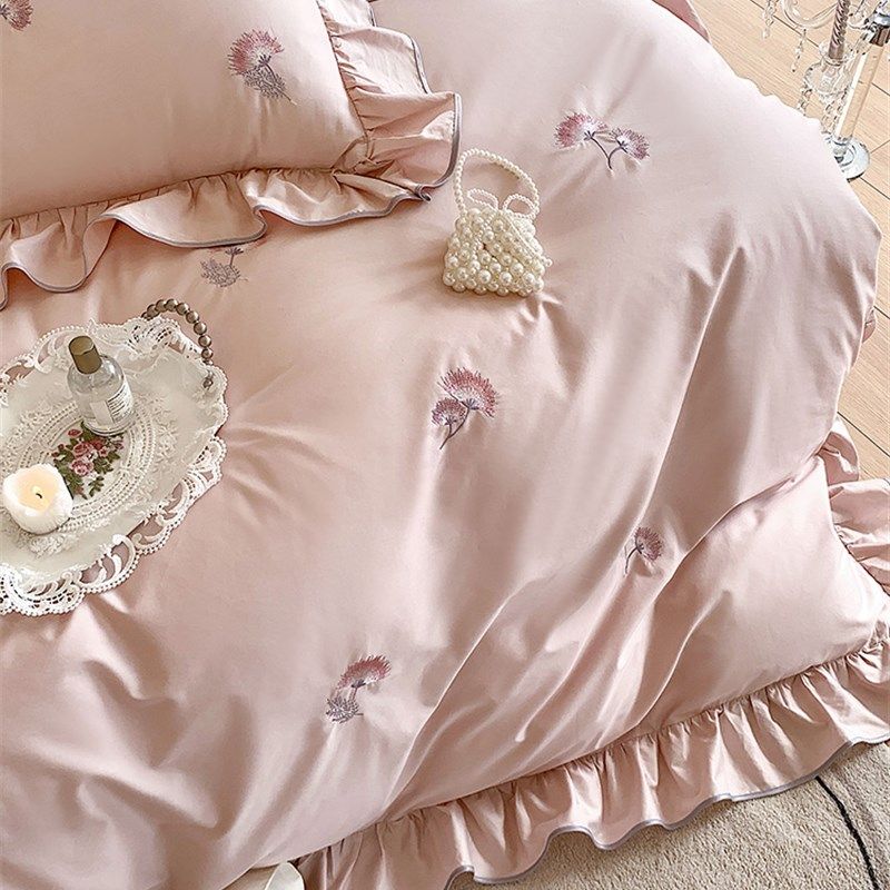 浪漫花边婚庆四h件套全棉100支澳棉红色喜庆被套结婚床上用品,床上用品,婚庆床品套件,淘宝优惠券,粉丝福利购,淘宝优惠卷