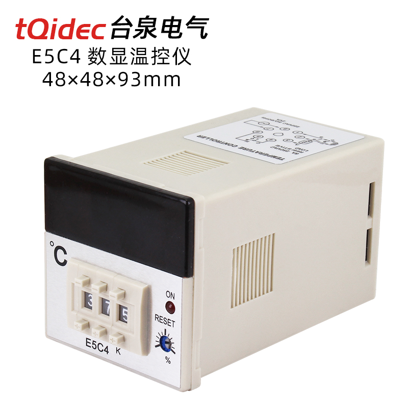 台泉电气tqidec温控器E5C4数字显示温度拨码调节继电器输出8脚型