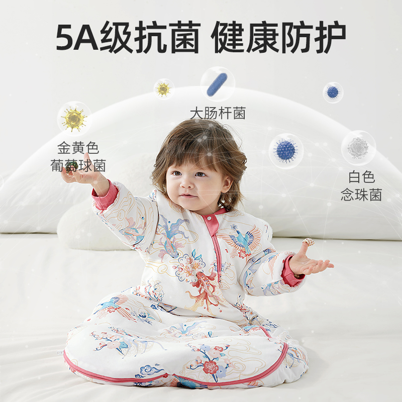 贝肽斯【肽柔】婴儿睡袋秋冬新生儿童恒温防惊跳宝宝一体式防踢被