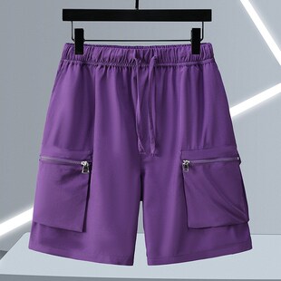 裤 加肥加大弹力休闲五分裤 子夏季 短裤 宽松450 胖子工装 400斤特大码