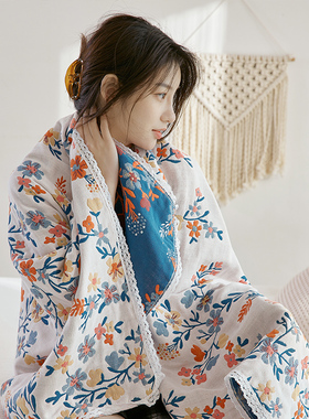 90x180cm纱布大浴巾女吸水速干高级家用大人男全棉可穿裹巾