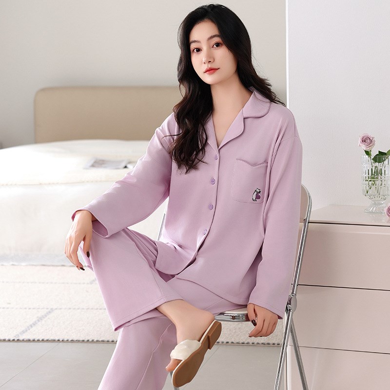 2025年新款家居服女士款长袖长裤春秋夏季妈妈睡衣两件套套装