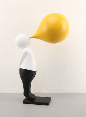 现代创意吹泡泡 卡通人物树脂摆饰 样板间家居客厅电视柜桌面装饰