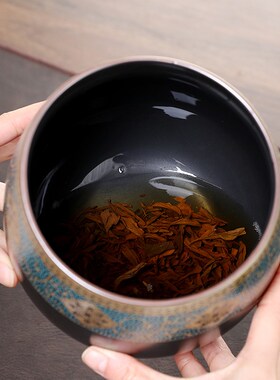 茶洗盆茶渣缸陶瓷中式倒茶叶渣桶碗茶桌面茶水盆废水盂茶钵高建水