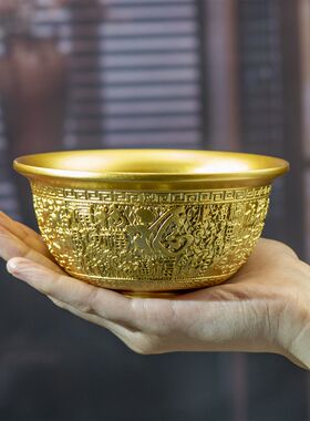 小铜记百福碗家用纯铜加厚补铜餐具吃饭碗实心铜碗供水碗铜供奉碗