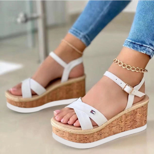 Sole Heel New 网红Ladies Set Summer Thick Wedge Sandals