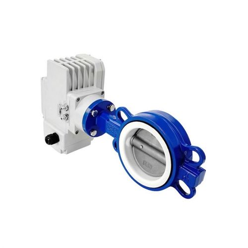 D971F-16Q电动对夹衬氟对夹式蝶阀耐酸碱开关切断阀DN100 150 200